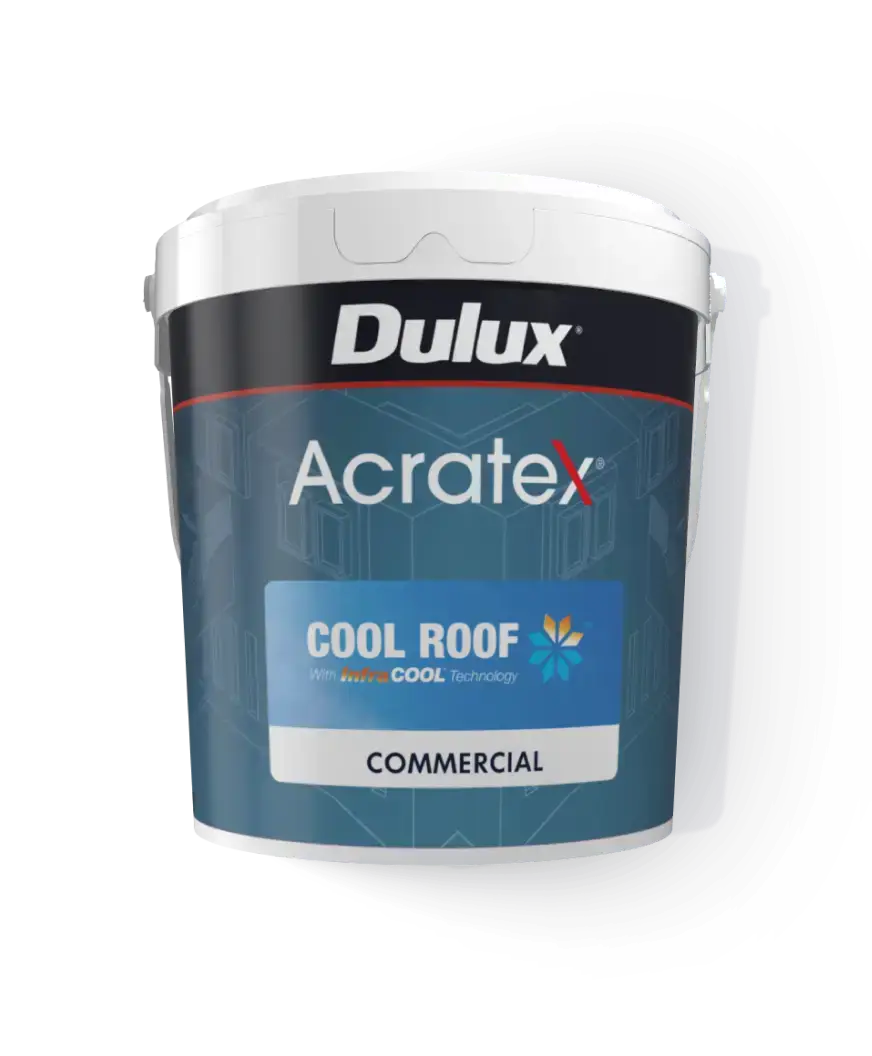 Choose Dulux Acratex® Cool Roof Commercial for a smart investment in your building's future. Experience the benefits of a cooler roof, reduced energy bills, and enhanced property value, all while enjoying the peace of mind that comes with a trusted brand known for quality and performance.